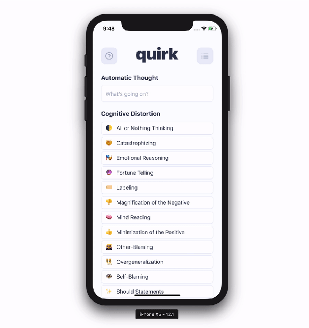 ebce81de5125d2f576c9ae7ee63a4a58 New GPL-licensed Quirk App Open Sources Cognitive Behavioral Therapy design tips News|gpl|mental health|open source 