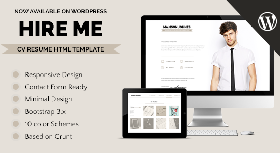 Hireme - Responsive Resume WordPress Theme