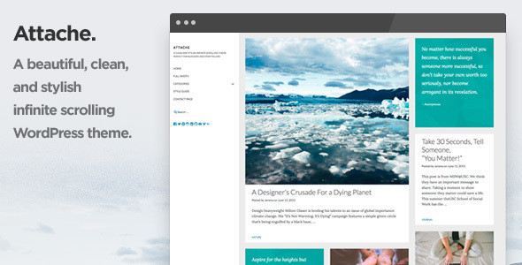 Attache Infinite Scrolling WordPress Theme