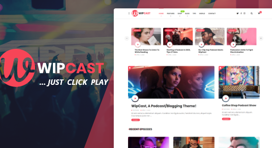 WipCast - A Podcast / Blogging WordPress Theme