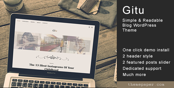 Gitu - Simple & Readable Blog WordPress Theme