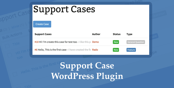 Support Case - WordPress Plugin