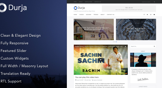 Durja - A Responsive WordPress Blog Theme