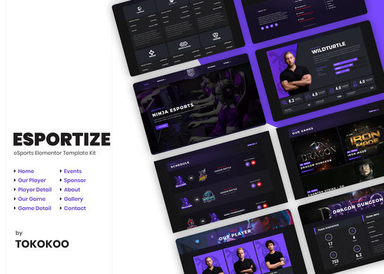 Esportize | eSports Elementor Template Kit
