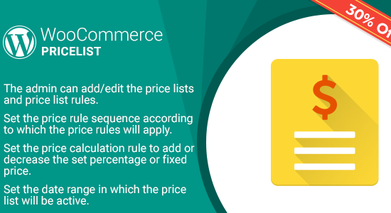 Shopping Cart Price Rule (Price list) Plugin for WooCommerce