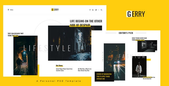 Gerry - Personal Blog PSD Template