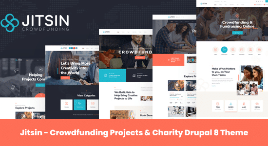 Jitsin - Crowdfunding Projects & Charity Drupal 8.8 Theme