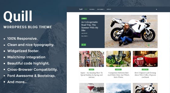 Quill Blog - Responsive Minimal WordPress theme