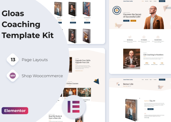 Gloas — Coach, Speaker & Trainer Template Kit for Elementor