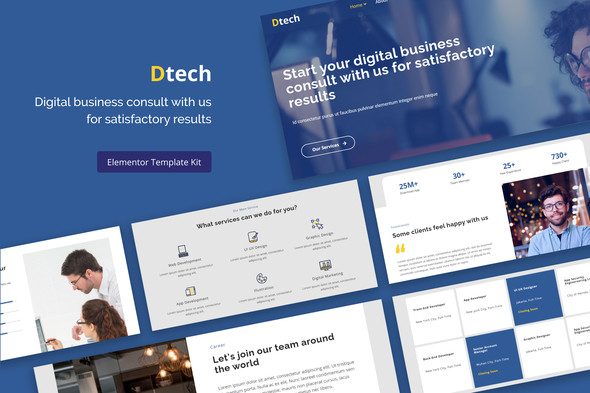 Dtech - Business Services Elementor Template Kit