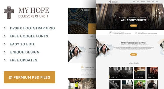 MY HOPE : Church PSD template