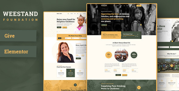 Weestand – Charity Fundraising WordPress Theme