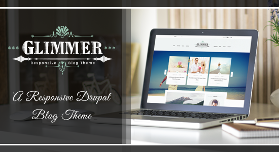 Glimmer - A Responsive Blog Drupal 7.6 Theme