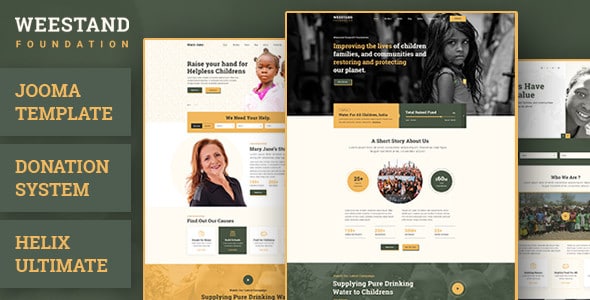 Weestand - Nonprofit, Charity, NGO Fundraising Joomla Template