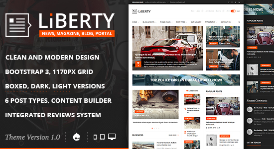 Liberty News - Magazine, Blog Drupal 7 Theme