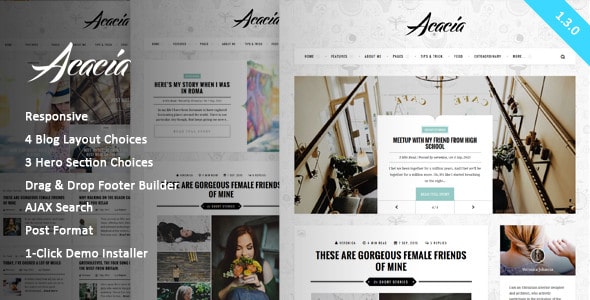 Acacia | Classy & Responsive WordPress Blog Theme