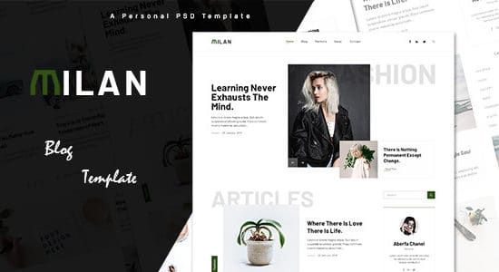 Milan - Ultimate Personal Blog PSD Template