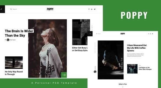 Poppy - Personal Blog PSD Template