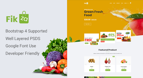 Fikza - Woocommerce Shop PSD Template
