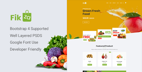 Fikza - Woocommerce Shop PSD Template