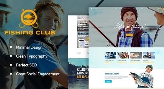 Fishing and Hunting Club Hobby WordPress Theme