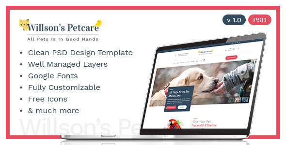 Pets Care - Veterinary Clinic PSD Template