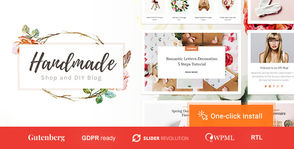 Handmade Shop - Handicraft Blog & Creative Store WordPress Theme