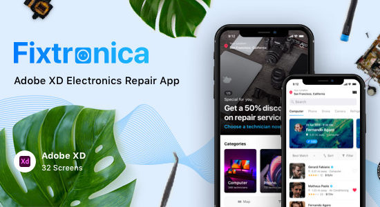 Fixtronica - Adobe XD Electronics Repair App