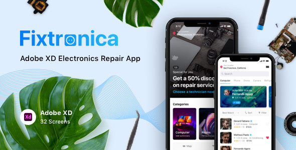 Fixtronica - Adobe XD Electronics Repair App