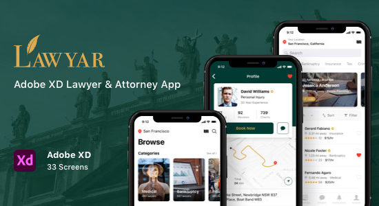 Lawyar - Adobe XD Lawyer & Attorney App