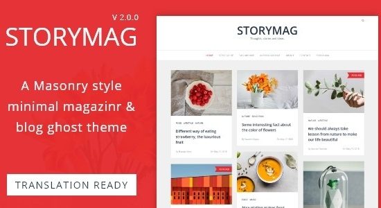 Storymag - Minimal Masonry Style Magazine and Blog Ghost Theme