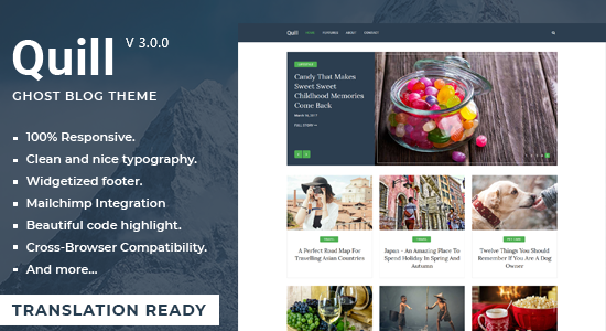 Quill - Minimal Blog And Magazine Ghost Theme