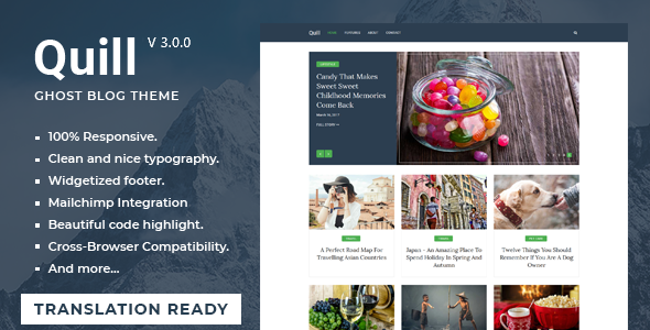 Quill - Minimal Blog And Magazine Ghost Theme