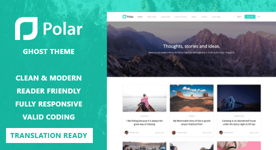 Polar - Minimal Blog and Magazine Ghost Theme