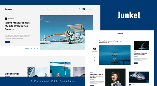 Junket - Personal Blog PSD Template