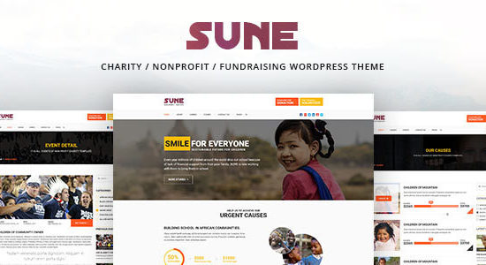 SUNE - Charity / Nonprofit / Fundraising WordPress Theme