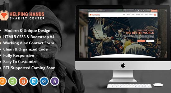 Helping Hands | Fundraising & Charity HTML Template.