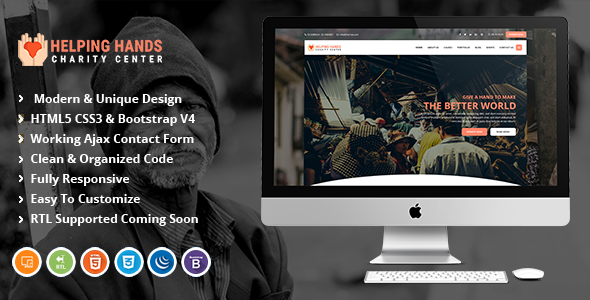 Helping Hands | Fundraising & Charity HTML Template.