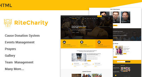 Rite Charity Donation | Nonprofit / Fundraising HTML Template