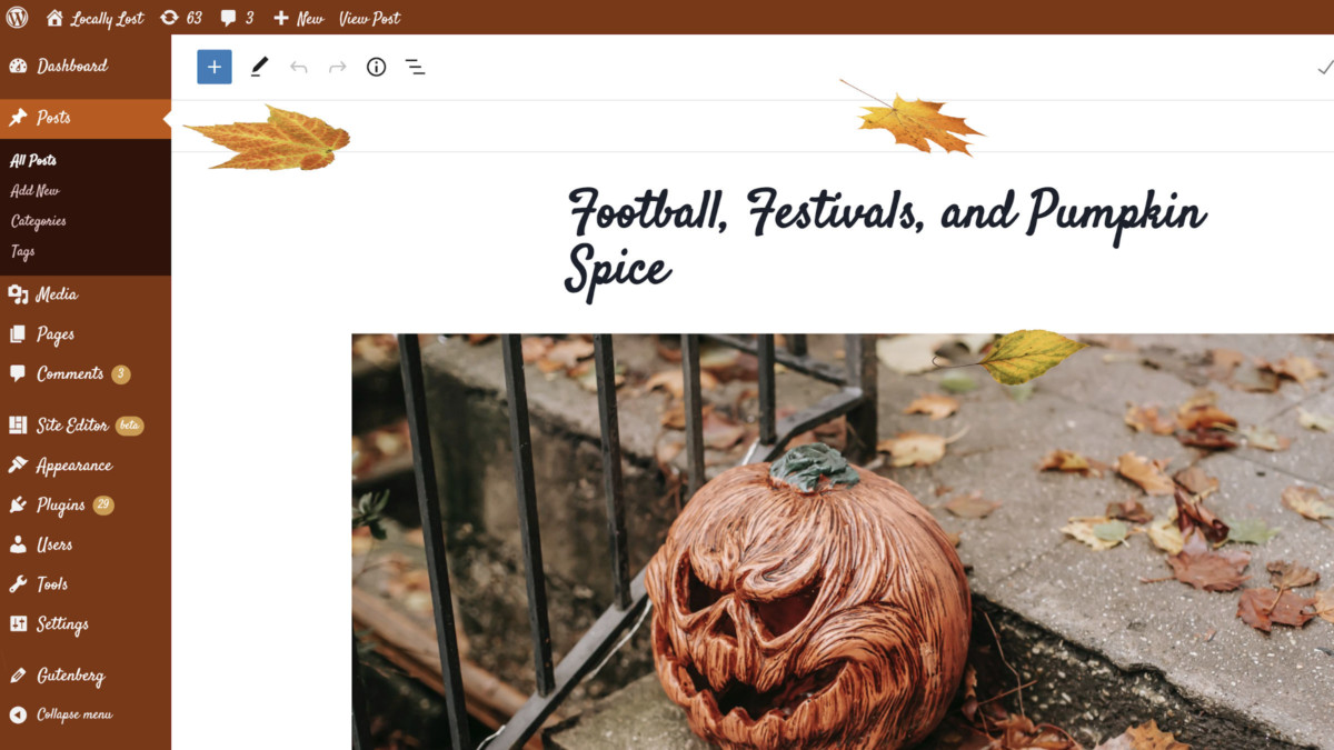 pumpkin-spice-featured Add a Little Pumpkin Spice to Your WordPress Admin This Autumn design tips 