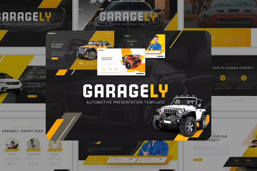 12-Garagely-Automotive-Presentation Top 10 Creative Powerpoint Templates To Spice Up Any Presentation Business Corporate design tips presentation Powerpoint Templates PowerPoint Google Slides design Creative 