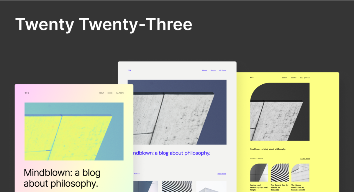 tt3-collage WordPress 6.1.1 • FSE → Site Editor • Twenty Twenty Three design tips 