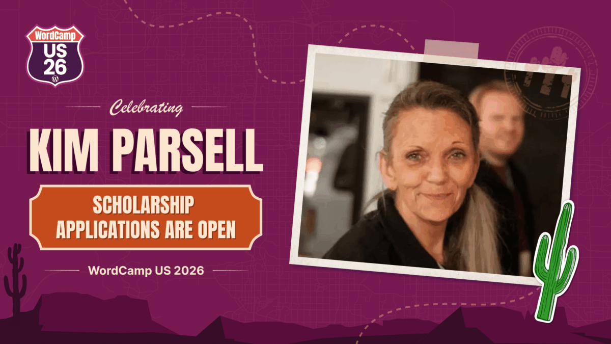 Kim-Parsell-Blog-post Kim Parsell Memorial Scholarship Opens for WordCamp US 2026 – WordPress News WPDev News 